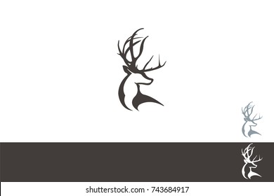 Deer Stag Head Brand Concept Icon Design