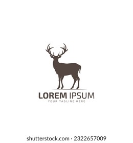 deer stand logo design vector template black isolated deer logo on white background.