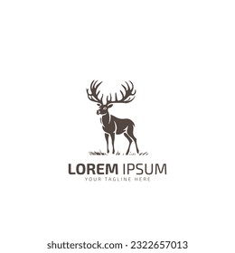 deer stand logo design vector template on white background.