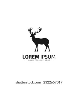 deer standing logo icon vector illustration silhouette template. icon isolated on white background.