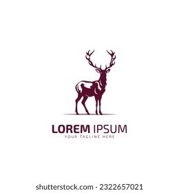 deer standing logo icon vector illustration silhouette template.