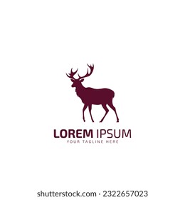 deer standing logo icon vector illustration template illustration.
