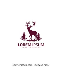 deer standing logo icon vector illustration template.