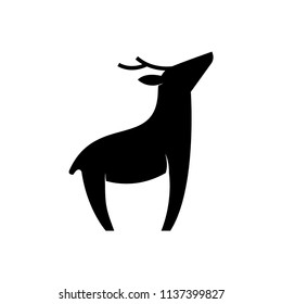 deer standing silhouette illustration