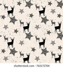 Cerveza y estrella en blanco sin fisuras. Diseño de fondo gráfico de moda. Textura abstracta moderna y elegante. Plantilla monocroma para impresiones, textiles, envoltura, papel pintado. Ilustración del vector