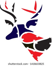 deer with star vector design art
