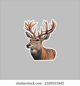 deer sticker logo vector design