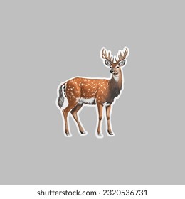 deer stiker logo vector design