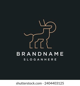 Logo im Hirschstil-Design-Vorlage flach Vektorgrafik