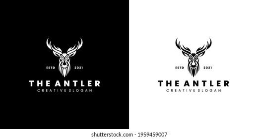 Deer Stylist Badge Logo Template