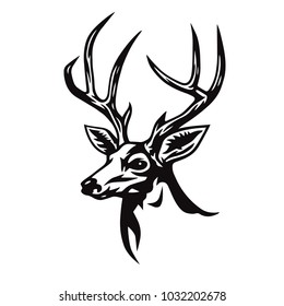 Deer Stylized Drawing Vector Illustration