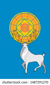 deer with a sun pattern on the horns