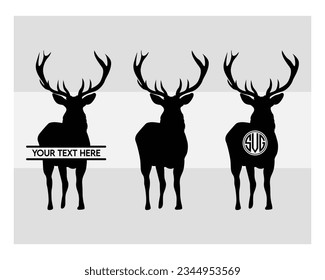 Deer Svg, SVG Bundle, Nature Deer Svg, Deer Silhouette, Animals Svg, Circut Cut Files Silhouette, Deer Clipart, Silhouette, Vcetor, Outline, Eps, Cut file