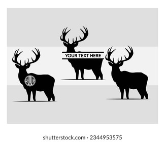 Deer Svg, SVG Bundle, Nature Deer Svg, Deer Silhouette, Animals Svg, Circut Cut Files Silhouette, Deer Clipart, Silhouette, Vcetor, Outline, Eps, Cut file