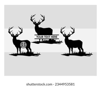 Deer Svg, SVG Bundle, Nature Deer Svg, Deer Silhouette, Animals Svg, Circut Cut Files Silhouette, Deer Clipart, Silhouette, Vcetor, Outline, Eps, Cut file svg
