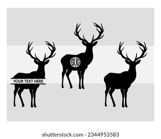 Deer Svg, SVG Bundle, Nature Deer Svg, Deer Silhouette, Animals Svg, Circut Cut Files Silhouette, Deer Clipart, Silhouette, Vcetor, Outline, Eps, Cut file