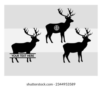 Deer Svg, SVG Bundle, Nature Deer Svg, Deer Silhouette, Animals Svg, Circut Cut Files Silhouette, Deer Clipart, Silhouette, Vcetor, Outline, Eps, Cut file