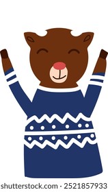 Ciervos con Ilustración vectorial de suéter