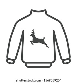 Deer sweatshirt icon isolated on white background. Pullover symbol modern, simple, vector, icon for website design, mobile app, ui. Vector Illustration