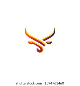 Deer symbol-logo with line art style