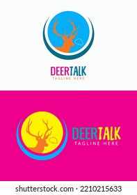 Deer talk logo icon vector vector template elements