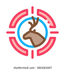 Hirschzielsymbol Vektor. Umriss Hirschzielzeichen. Farbisolierte Farbwiedergabe-Symbol-Illustration