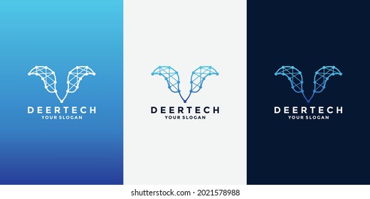 inspiración en el diseño del logotipo de tecnología de venados