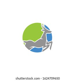 deer technology logo, template icon