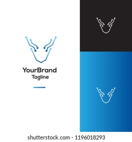 Deer tecnology logo template