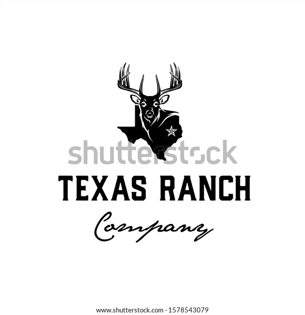 Deer Texas Outline Maps Silhouette Stock Vector (Royalty Free ...