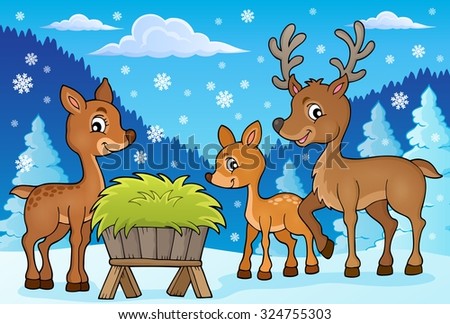 Deer theme image 1 - eps10 vector illustration.