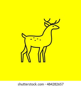 deer thin line icon design. zoo animals vector illustration