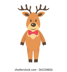 deer with tie on a white background