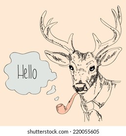 deer and tobacco pipe
