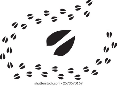 Deer Tracks Illustration - Nature-Inspired Black and White Design"
"Wildlife Deer Tracks - Minimalist Vector Art for Nature Lovers