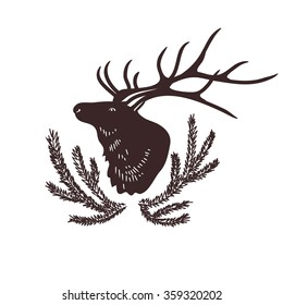 the deer and the tree branches