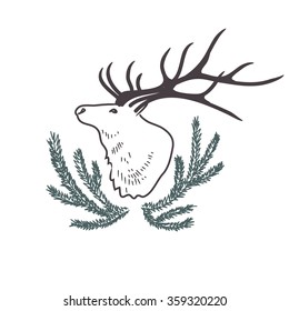 the deer and the tree branches