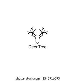 Deer Tree Leaves Forest Logo Vector icon