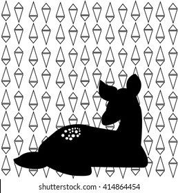 deer. triangle background. arrows. vector illustration. you can use this for the poster , background, wallpaper .