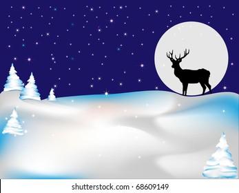 Deer under the moonlight