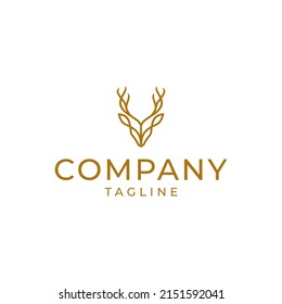 Deer unique line logo icon Vector illustration