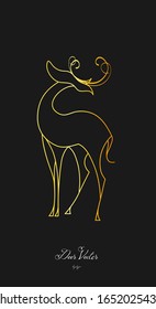deer vecot logotype template design gold line 