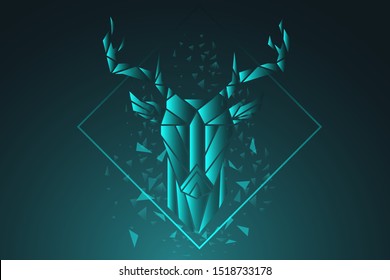 deer vector animal geometry illustration background