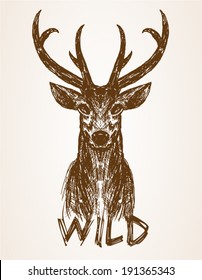 deer vector. animal print.