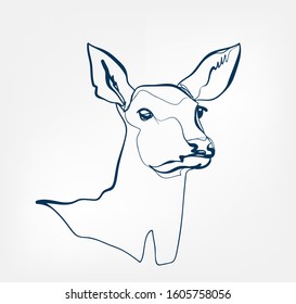  deer vector animal wild one line design