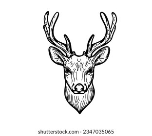 Deer vector art design. Deer face logo