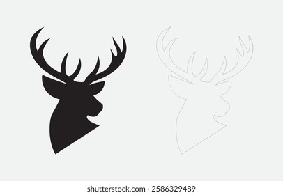 Deer vector art Illustration Isolated on white background
