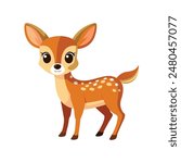 Deer vector art illustration white background