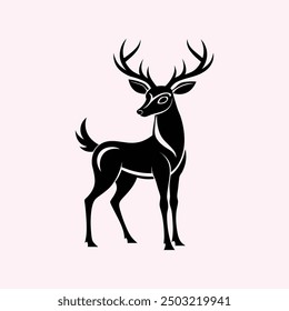 Ilustración de silueta de Arte vectorial de ciervo.