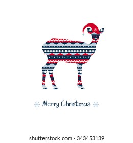 Deer vector badge. Merry Christmas!